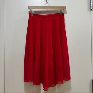 Red chiffon skirt